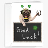 Good Luck Greeting Card - Humerous, Funny - Lucky Inspirational Sentiment Inside - Unique Photography - New Job, Graduation, New Journey & Beginnings - Large 5X7 Inches