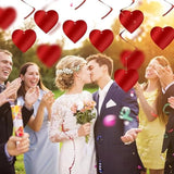 12 Pcs Heart Decorations Valentine'S Day Hanging Swirls Red Streamers Ornament Ceiling Home Wedding Birthday Party Supplies