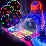 10 Pcs 18 Inch Large Neon Glow Balloons Glow In The Dark Party Supplies Uv Polka Dot Blacklight Fluorescent Reactive Balloons For Birthday Wedding Neon Party Decorations Supplies(Black)