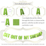 Get Out Of My Swamp Banner Green Glitter Birthday Party Decorations Housewarming Party Decor Supplies