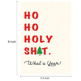 Funny Christmas Card, Merry Christmas Gift, Ho Ho Ho, Holy Shit, What A Year!