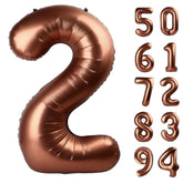 Dark Brown 2 Balloon, Coffee Brown Number Balloons 40 Inch, Chocolate 2Nd Balloon Number Birthday Decorations, Second Two Birthday Party Supplies, Number 2