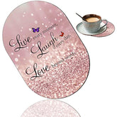 Advanced Texture Fashion Mouse Pad, Glitter Quote Live Laugh Love Non-Slip Rubber Base Gaming Mouse Pad, Washable Lycra Surface Mouse Pad Design, Suitable For Laptop Computers