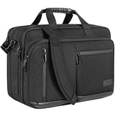 Laptop Briefcase For Men Women, 17.3 Inch Laptop Bag Water Repellent & Expandable Messenger Bag With Strap, Premium Shoulder Bag Womens Briefcase Computer Bag For Travel/Business, Black