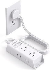 Cruise Ship Power Strip 6 Outlets 5FT Flat Plug Extension Cord Travel Dorm Essentials ETL Listed