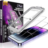 2 Pack iPhone 14 Pro 6.1 Inch Screen Protector 9H Tempered Glass Bubble-Free