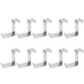 10 Pcs Over The Door Hooks Z-Shaped Hanging Hooks Dual Head Fits 3/4" And 1-3/4" Door Widths, Stainless Steel Reversible Single Hanger Hook For Door, Kitchen, Cabinet, Cupboard, Drawer