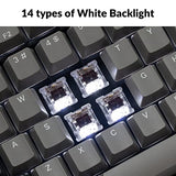 C2 Pro Wired Custom Mechanical Keyboard Full Size Layout Qmk/Via Programmable Macro White Backlit With Tactile Brown Switch Oem Profile Double-Shot Pbt Keycaps For Mac Windows Linux