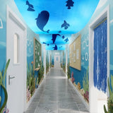 3 Pcs Under The Ocean Ceiling Decorations Shark Themed Birthday Party Decorations 24 Inch X 12 Ft Whale Shark Banners Marine Sea Animal Ceiling Covers For Baby Shower Daycare Classroom