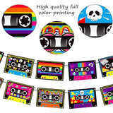 4 Pcs Cassette Tape Banners Retro Radio & Boom Box for 70s-90s Music Party Decor