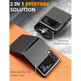 Designed For Samsung Galaxy Z Flip 3 Case With Belt Clip Holster - Kickstand Cover Phone Case - Black