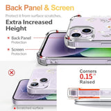 Compatible With Iphone 14 Case With Screen Protector, Flower Pattern Design, Floral Clear Women Phone Case Shockproof Protective Soft Bumper Cover 6.1 Inch 2022(Blooming Flowerets)