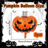 2 Pack Jumbo Pumpkin Foil Balloons Scary Halloween Party Decorations