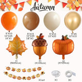 Fall Thanksgiving Balloon Arch Kit: Orange, Brown & Sunflower Banner