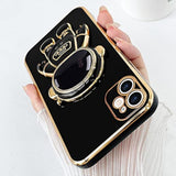 Compatible With Iphone 11 Case Cute 3D Astronaut Stand Design Camera Protection Shockproof Soft Back Cover For Apple Iphone 11 Phone Case Black