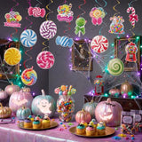 Candyland Party Decorations - 32 Pcs Candy Hanging Swirls