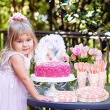 168Pcs Halloween Ghost Tableware Set Pink Boo Plates Napkins Cups Cutlery for 24 Guests