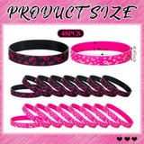 100 Pcs Breast Cancer Awareness Bracelets Pink Ribbon Breast Cancer Awareness Silicone Wristbands Black Party Favors Gifts For Women Accessories(Black Pink)