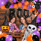 Halloween Balloon Arch Kit: Spooky Decor - Black, Orange, Purple