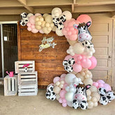 Pink Cow Balloon Garland Kit: Cowgirl Party Decorations