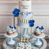 30Pcs Ball Cake Toppers Balls Cupcake Toppers Foam Ball Shaped Cake Picks Diy Balloons Cake Insert Topper For Wedding Enagement Baby Shower Birthday Party Cake Decorations Supplies Royal Blue