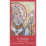 St. Valentine Laminated Holy Card (5-Pack) With Two Free Prayer Cards Included