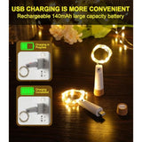 Wine Bottle Lights With Cork, 4 Pack Usb Rechargeable Cork Lights For Wine Bottles,Christmas, Halloween, Party Decoratio