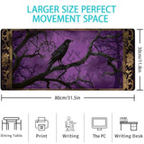 Gothic Raven Gaming Mouse Pad, Mouse Pad, Desk Mat, Non-Slip Rubber Base Mousepads For Computers Laptop Office School Home Accessories Decor Gifts 31.5" X 11.8"