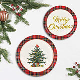 200 Pcs Merry Christmas Dinnerware Set - Christmas Tree Paper Plates, Napkins & Party Supplies For 50 Guests