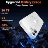 Frosted White Magnetic Ring Stand Case for iPhone 16