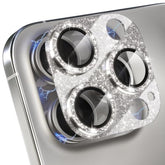 Compatible For Iphone 15 Pro/Iphone 15 Pro Max Camera Lens Protector, Bling Camera Cover With 9H Tempered Glass Lens Screen Protector Metal Ring Decoration Accessories (Glitter-Titanium Gold)