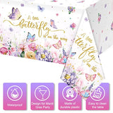 4 Butterfly Baby Shower Tablecloths, 54x108" Spring Disposable Party Covers