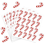 500Pcs Christmas Paper Stickers Glitter Candy Cane Envelope Seal Stickers Red White Self-Adhesive Label Decals For Xmas Winter Greeting Cards Sealing Craft Supplies