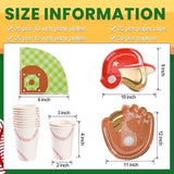 125pcs Baseball Party Tableware Set Plates, Cups, and Napkins for 25