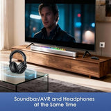 Wireless TV Headphones with Clear Dialog Mode, Enhanced Voice & Spare Battery for Seniors & Hard of Hearing, L/R Balance Volume Control, No Audio