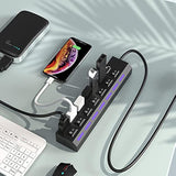 Usb Hub, 7 Port Usb 2.0 Hub Led Portable High-Speed Compatible For Imac Pro, M