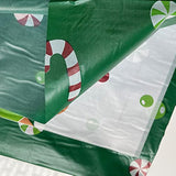 Christmas Tablecloths, Green Gingerbread Man Table Cover Rectangle Plastic Xmas Table Cloth For Merry Christmas Xmas Holiday Party Decorations Supplies (54 X 90 Inch, 2 Pcs)