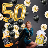 50Th Birthday Decorations Men, Happy 50Th Birthday Decorations With 40 Inch Gold 60 Number Balloons, Birthday Banner, Latex Balloon, Fringe Curtains And Foil Balloons