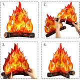 2 Set Fake Fire Fake Flame Camping Decoration 3D Cardboard Campfire Centerpiece Artificial Flames Campfire Party Decoration For Camp Bachelorette Christmas Party(16 X 13 Inch,Gold Orange)