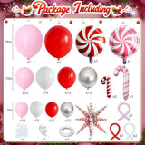 138pcs Christmas Balloon Arch Kit Red Pink Silver White Party Decor
