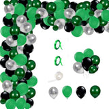 Green Black Balloon Garland Arch Kit,123Pcs Green, Black, Metallic Sil