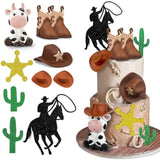 Cowboy Cake Decorations Cow Hat And Boot Cake Toppers For Western Cowboy Cowgirl Theme Party Birthday Baby Shower Party Supplies