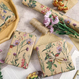 Wildflower Floral Gift Wrap Roll, 17"x16.4' Kraft Paper for All Occasions