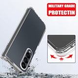 Clear Case with Screen Protector for Samsung Galaxy Z Fold 4, Slim Fit Hard PC Anti Yellowing Anti-Scratches Protective Phone Case Cover, Transparent