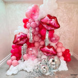 Huge Red Lip Foil Balloon - 30 Inch, Pack Of 4 | Cute Kiss Balloons For Lips Balloon Decorations | Valentines Balloons | Galentines Day And Proposal Decorations