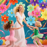 12pcs Rainbow Pastel Paper Flowers Wall Hanging Party Backdrop Decor