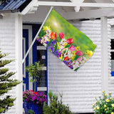 Spring Summer Flowers Flag 3X5 Ft Daffodils And Tulips Flag Polyester Double Sided For Outside House Indoor Welcome Seasonal Yard Banner Decoration