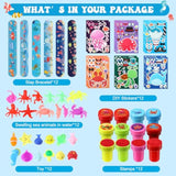 156 Pcs Under The Sea Party Favors Ocean Themed Gifts Bulk Sea Animal Stickers Squeeze Slap Bracelet Stampers Piñata Stuffers For School Classroom Prizes Birthday Goodie Bag Fillers
