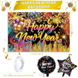 XL Happy New Year 2026 Banner Backdrop Party Supplies