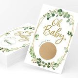Baby Shower Game – Greenery Scratch Off Cards For Girl Or Boy, Botanical Theme, 30 Cards & Stickers